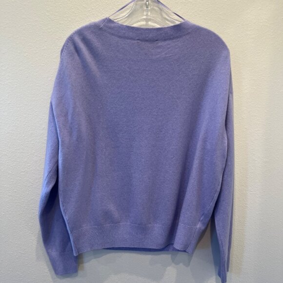 Ann Taylor Drop Shoulder V-Neck Wool Blend Sweater Classic Comfort Preppy Medium - Picture 3 of 12